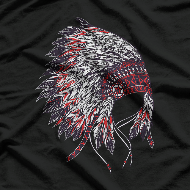 Native American Pride: Traditional Indian Headdress T-Shirt