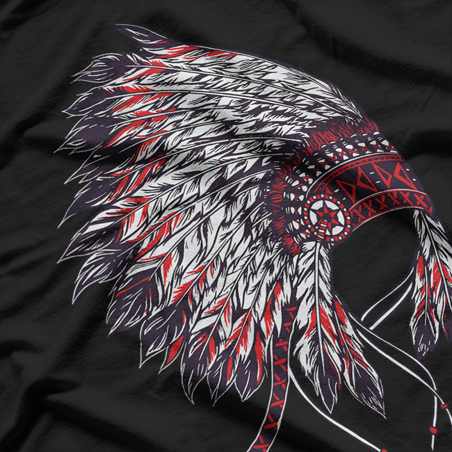 Native American Pride: Traditional Indian Headdress T-Shirt