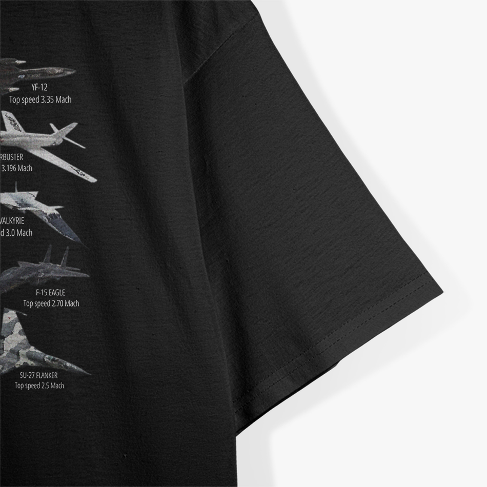 World’s Fastest Military Jet Fighters Aircraft Plane T-Shirt