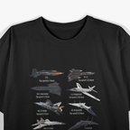 World’s Fastest Military Jet Fighters Aircraft Plane T-Shirt