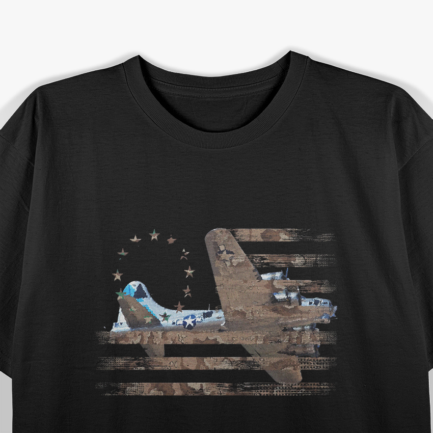 Plane Aircraft USA Flag Veteran Pilot T-Shirt