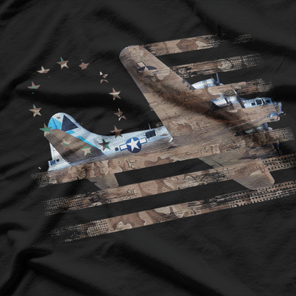 Plane Aircraft USA Flag Veteran Pilot T-Shirt