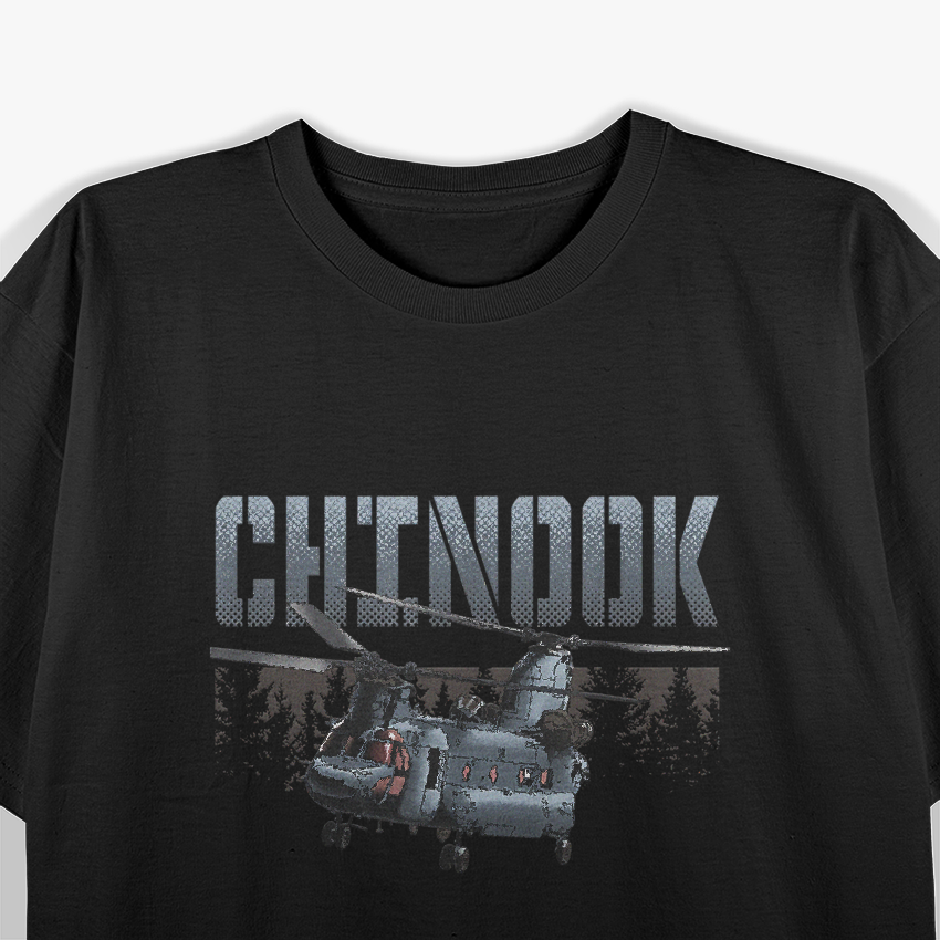 USA Military Warbird Chinook Helicopter Pilot Aviation T-Shirt