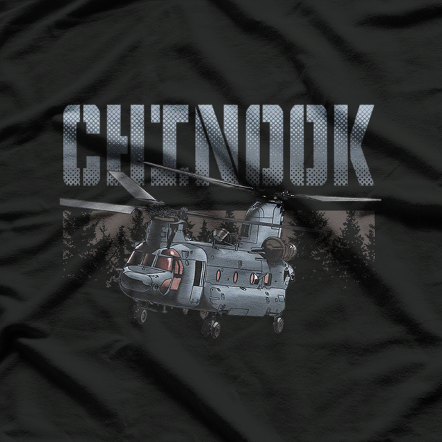 USA Military Warbird Chinook Helicopter Pilot Aviation T-Shirt