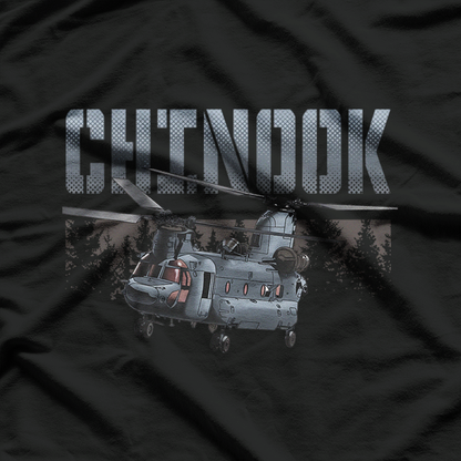 USA Military Warbird Chinook Helicopter Pilot Aviation T-Shirt