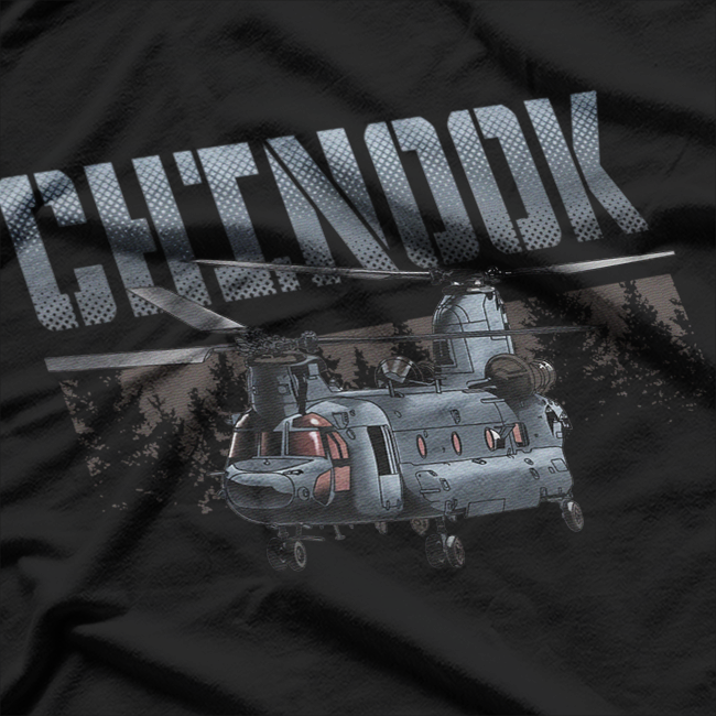 USA Military Warbird Chinook Helicopter Pilot Aviation T-Shirt