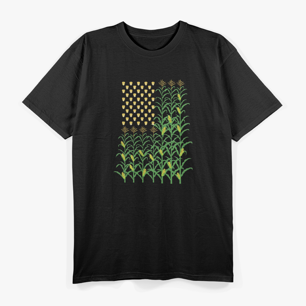 Corn Farmer – American Flag Crop Farming Agriculture Pride T-Shirt
