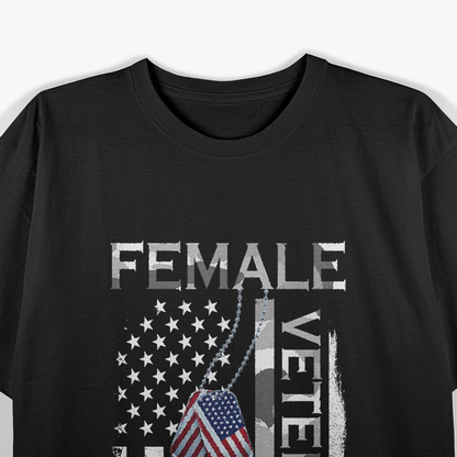 Female Veteran Strong Proud American Military Service T-Shirt