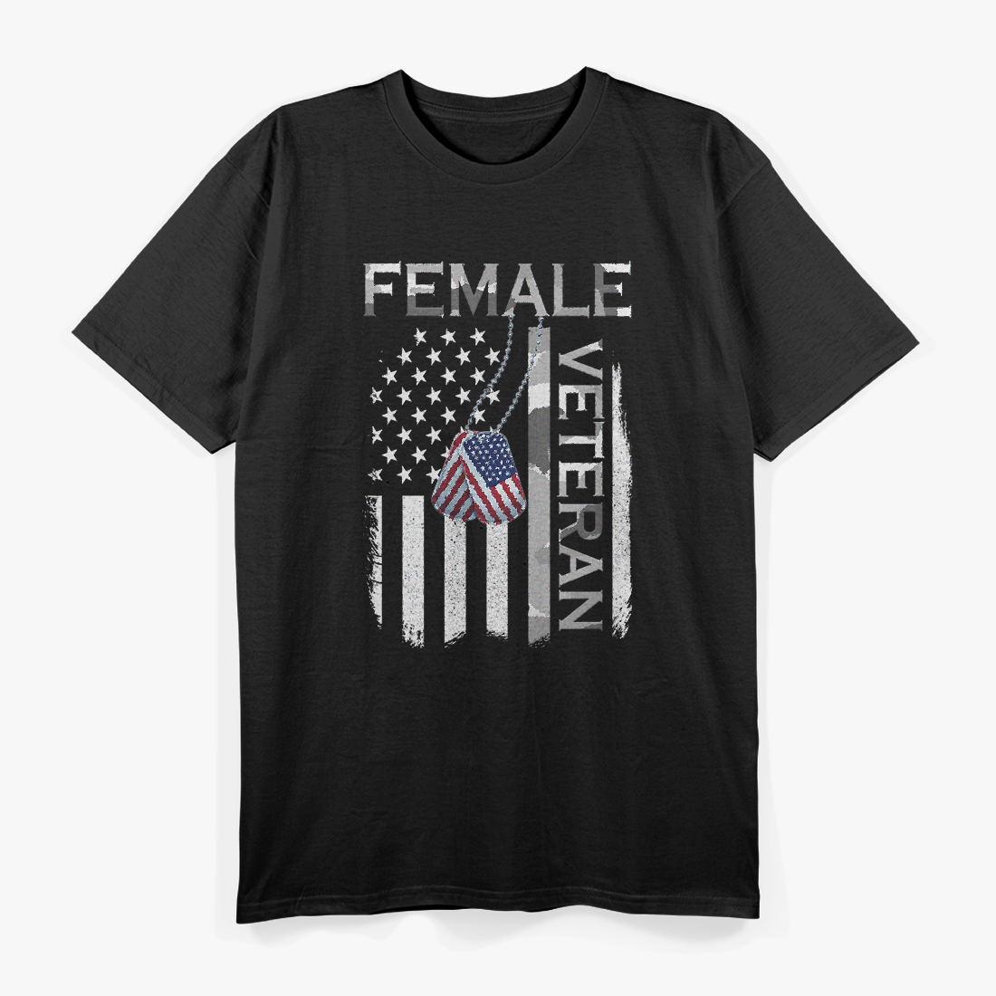 Female Veteran Strong Proud American Military Service T-Shirt