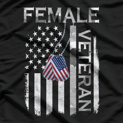 Female Veteran Strong Proud American Military Service T-Shirt