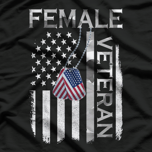 Female Veteran Strong Proud American Military Service T-Shirt