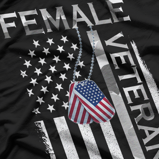 Female Veteran Strong Proud American Military Service T-Shirt