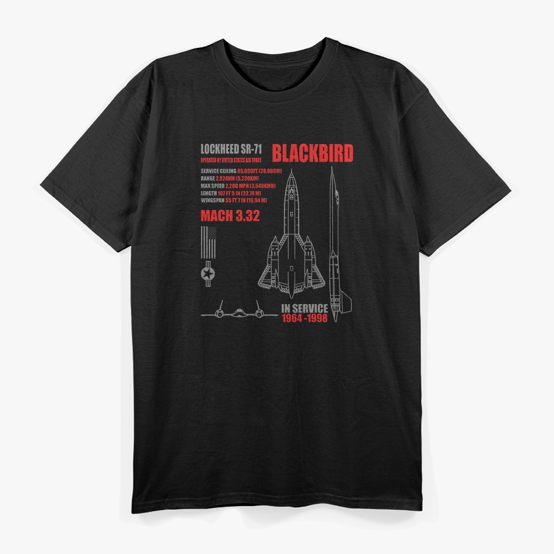 Lockheed SR-71 Blackbird: The Legendary Spy Plane T-Shirt