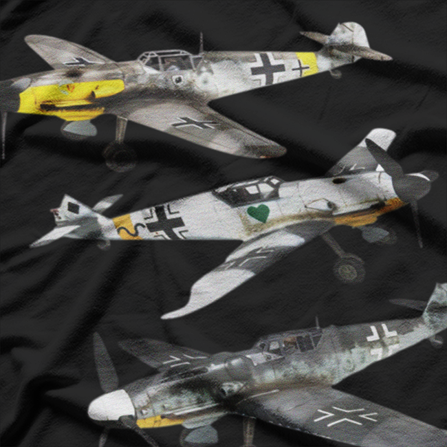 WW2 Fighter Messerschmitt BF109 Military Warplane History T-Shirt