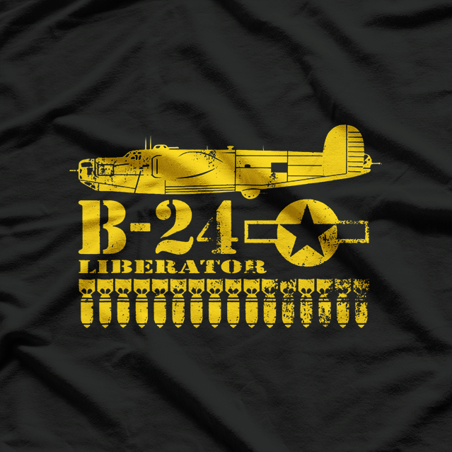 WW2 Air Force Bomber B-24 Liberator Military History T-Shirt