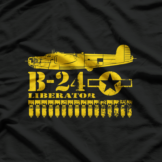 WW2 Air Force Bomber B-24 Liberator Military History T-Shirt