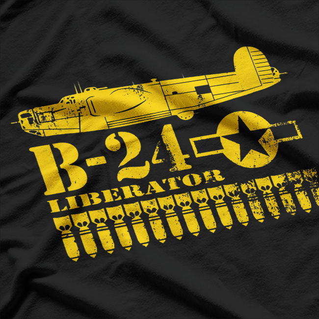 WW2 Air Force Bomber B-24 Liberator Military History T-Shirt