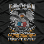 I Am a Grumpy Old Veteran Proud Military Service Patriotic T-Shirt