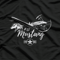 Retro P-51 Mustang WWII Fighter Pilot Warbirds Aviation T-Shirt