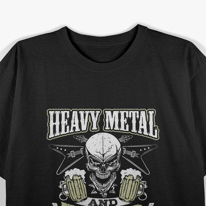 Heavy Metal and Beer Funny Rock Music Drinking Party Gift T-Shirt