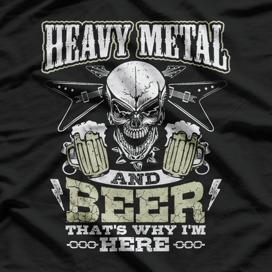 Heavy Metal and Beer Funny Rock Music Drinking Party Gift T-Shirt