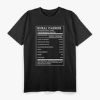 Rural Carrier Nutritional Facts Funny Mail Delivery Postal Job T-Shirt