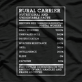 Rural Carrier Nutritional Facts Funny Mail Delivery Postal Job T-Shirt