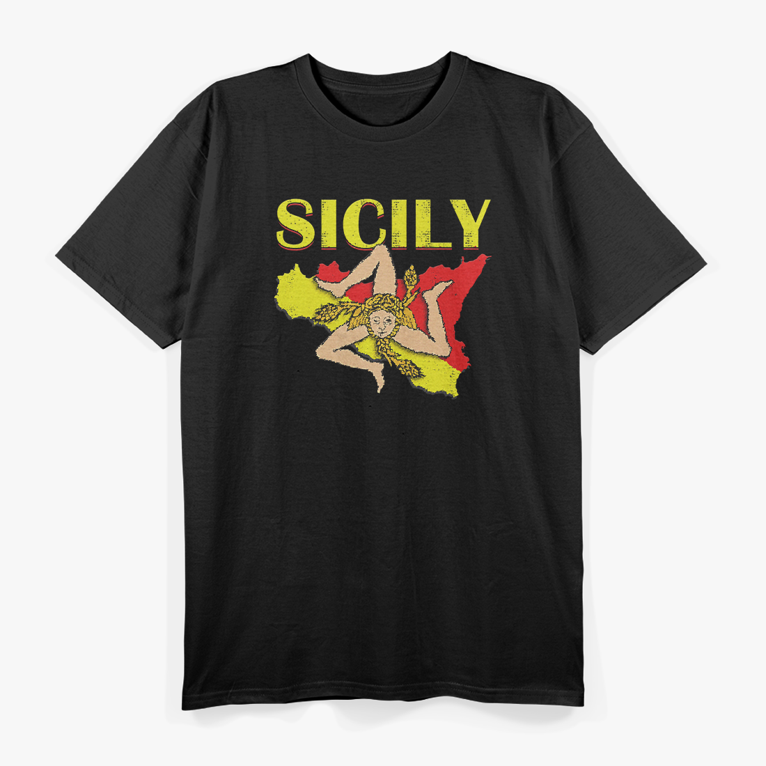 Vintage Sicily Sicilian Flag Italian Pride T-Shirt