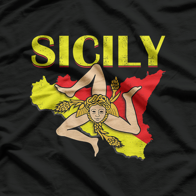 Vintage Sicily Sicilian Flag Italian Pride T-Shirt