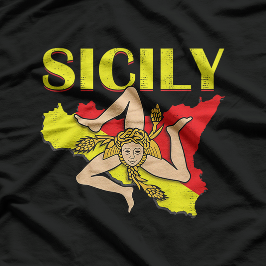 Vintage Sicily Sicilian Flag Italian Pride T-Shirt