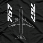 Boeing 757 & 767 Pilot Airplane Lovers Aviation T-Shirt