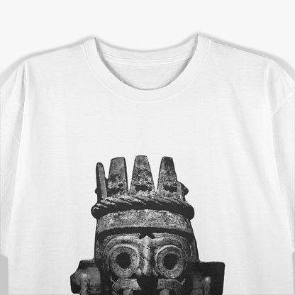Tlaloc Face Ancient Aztec Rain God Warrior Tribal Art T-Shirt