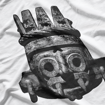 Tlaloc Face Ancient Aztec Rain God Warrior Tribal Art T-Shirt