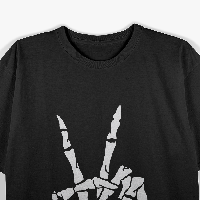 Skeleton Hand Good Vibes Positive Rock On Gothic Aesthetic T-Shirt