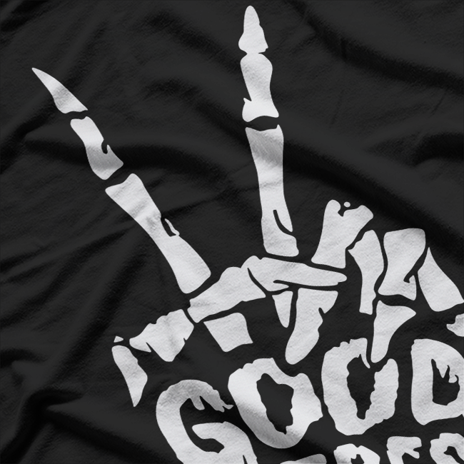 Skeleton Hand Good Vibes Positive Rock On Gothic Aesthetic T-Shirt