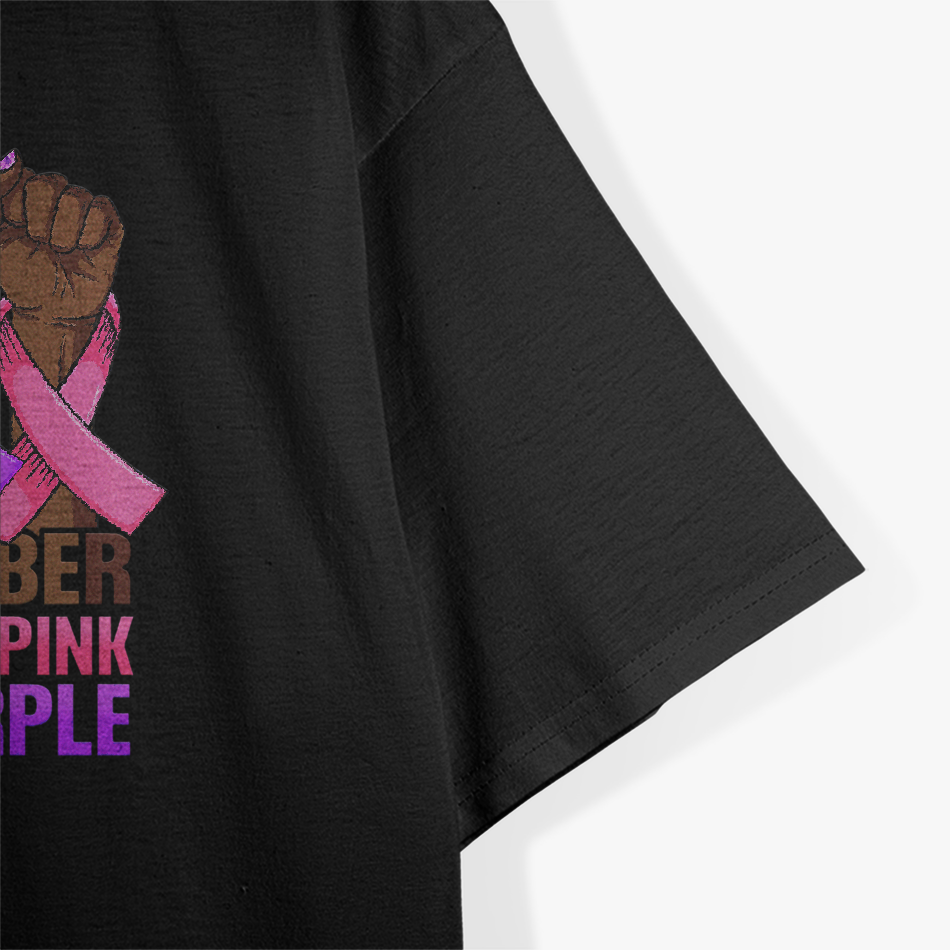Breast Cancer Domestic Violence Awareness Pink Purple Ribbon T-Shirt