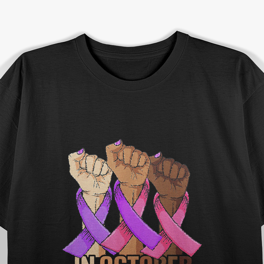 Breast Cancer Domestic Violence Awareness Pink Purple Ribbon T-Shirt