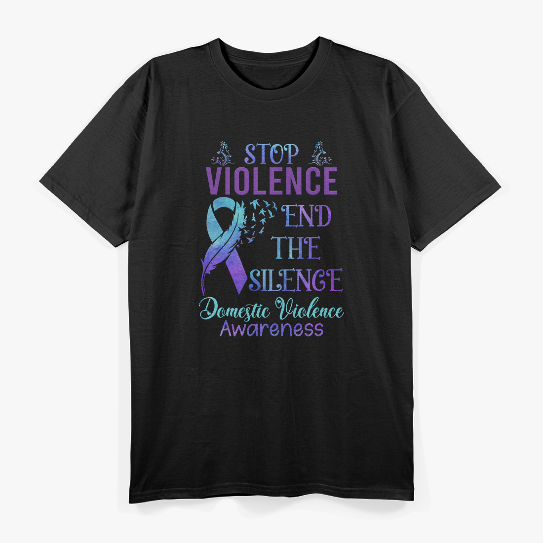 End Domestic Violence Awareness Purple Ribbon Support T-Shirt