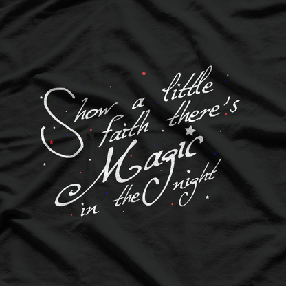 Magic in the Night Mystical Fantasy White Text T-Shirt
