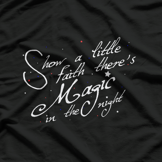 Magic in the Night Mystical Fantasy White Text T-Shirt
