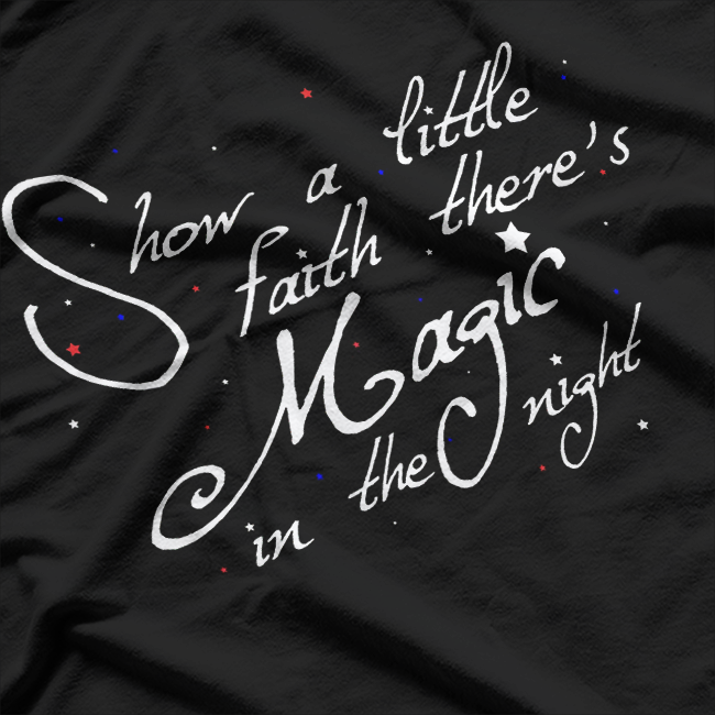 Magic in the Night Mystical Fantasy White Text T-Shirt
