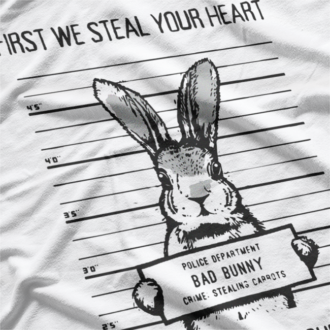 Bunny Mugshot: Steal Your Heart T-Shirt