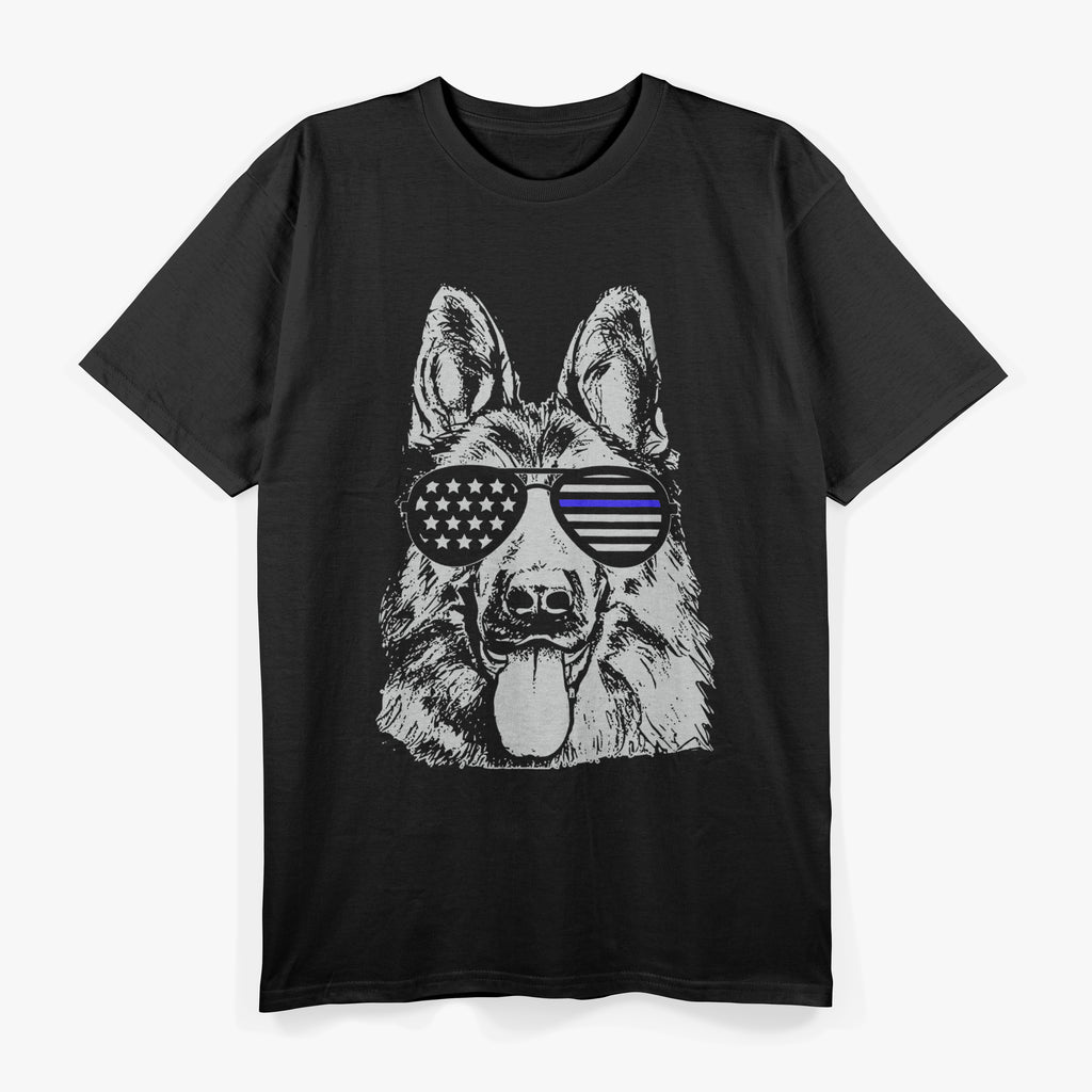 K9 Thin Blue Line Flag German Shepherd Police Dog T-Shirt