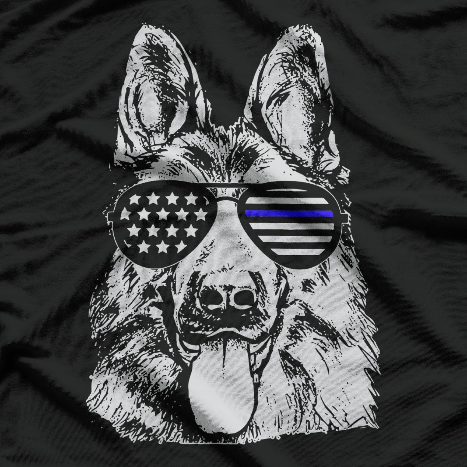 K9 Thin Blue Line Flag German Shepherd Police Dog T-Shirt