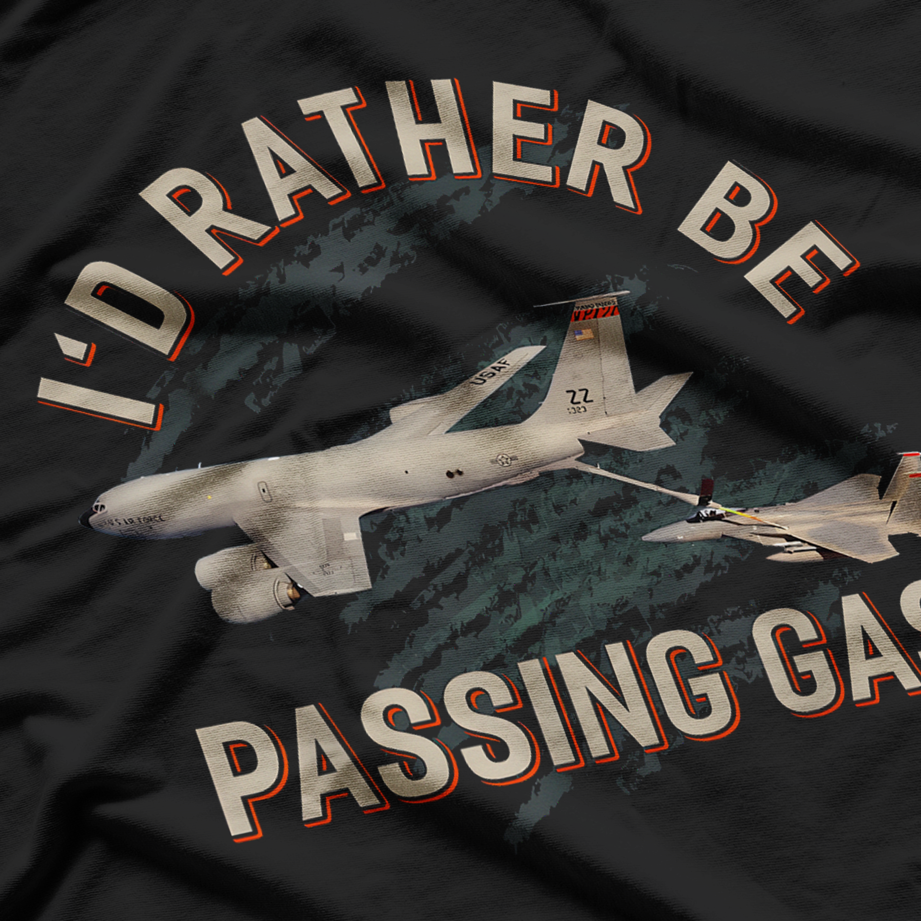 KC-135 F-22 Plane USA FlagT-Shirt