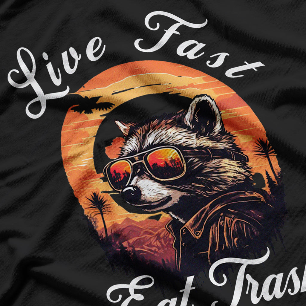 Live Fast Eat Trash Funny Raccoon Vintage T-Shirt