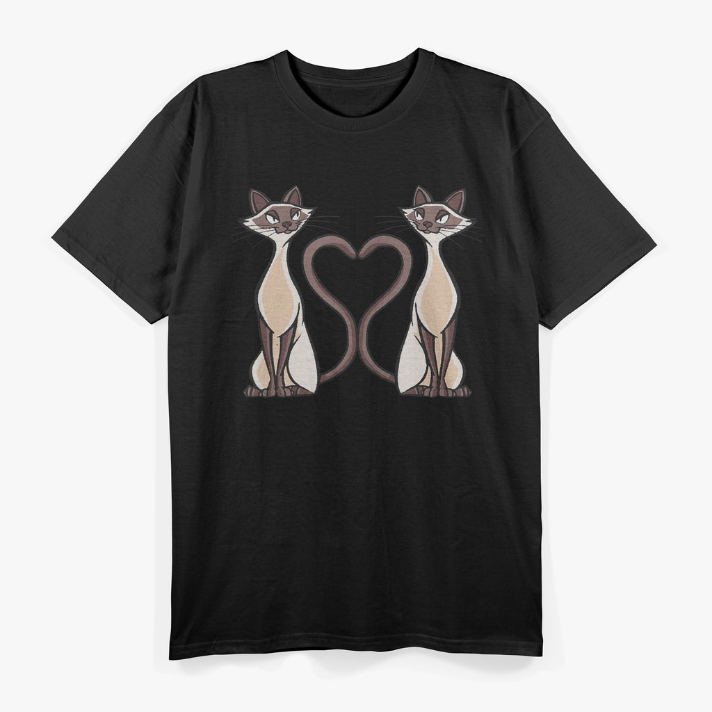 Siamese Cats with Tails forming a Heart T-Shirt