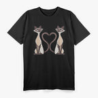 Siamese Cats with Tails forming a Heart T-Shirt