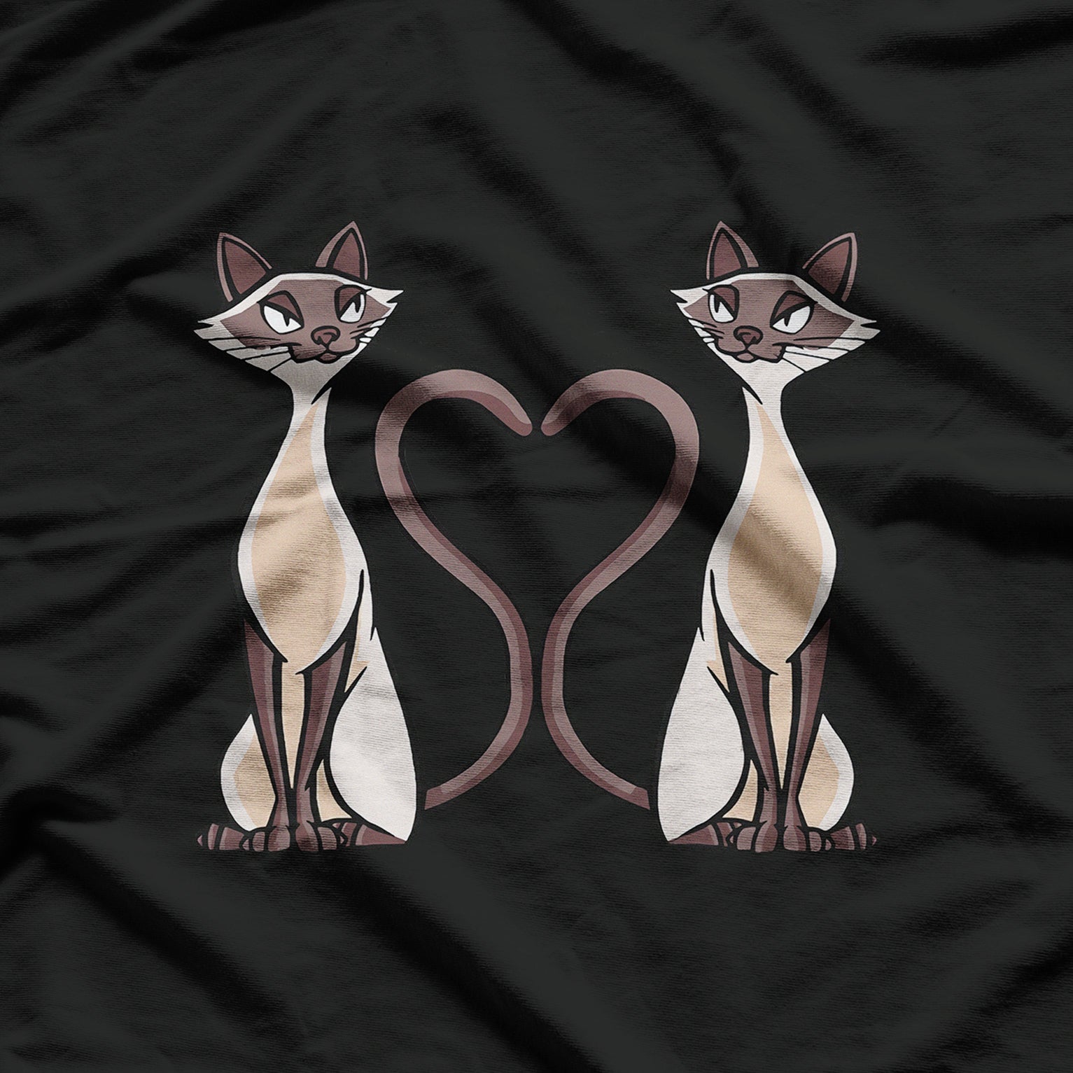Siamese Cats with Tails forming a Heart T-Shirt