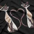 Siamese Cats with Tails forming a Heart T-Shirt